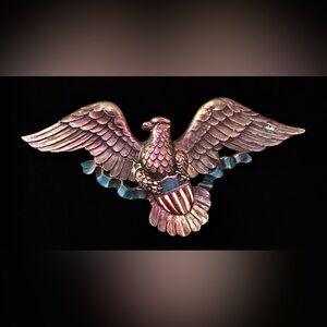 Vintage Patriotic Eagle Wall Plaque USA Shield Syroco Inc 1972 Americana Decor